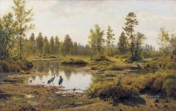 Iván Ivánovich Shishkin Painting - pantano polissia aves paisaje clásico Ivan Ivanovich